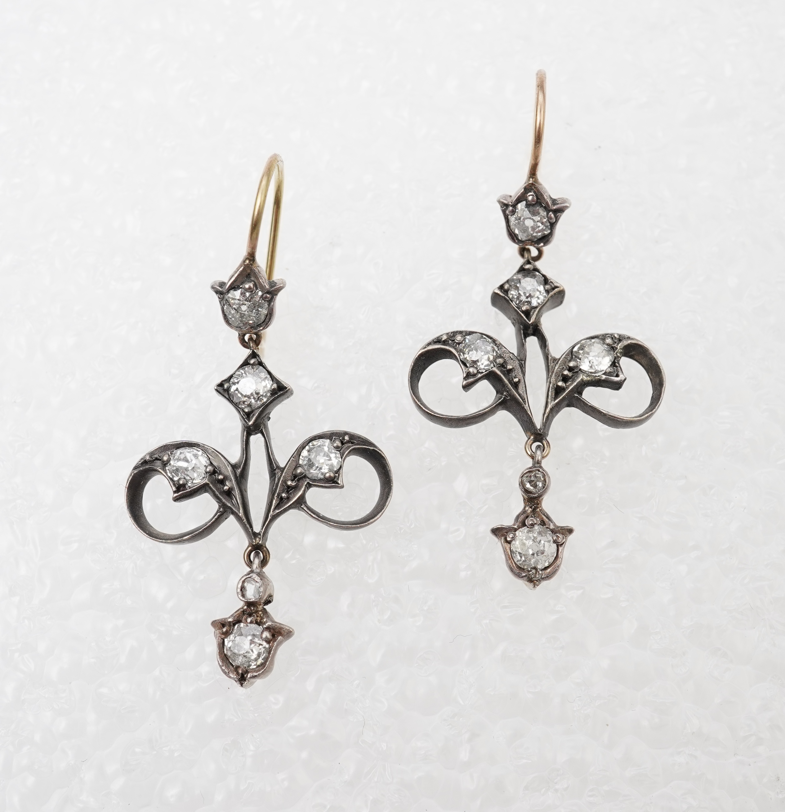 A pair of diamond earrings